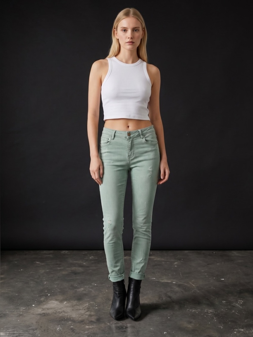 Zara Light Sage Skinny Jeans - Mint Green size 0